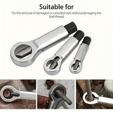 3件套金属螺母劈开器工具，9mm-22mm重型螺母撬开器，用于拆卸损坏的螺母，手动压力螺母分离器拆卸工具 - 3件套 - 查看 1