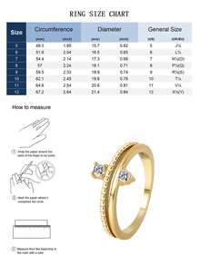 Charm-In Gold Plated CZ Stacking Ring For Women Double Band Ring - Gold - View 3
