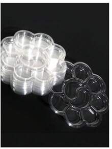 1/10/50 piezas Paletas de pintura de plástico blanco transparente, bandejas de mezcla de pintura ligeras y portátiles. Herramientas de pintura confiables, adecuadas para estudiantes y artistas, perfectas para el aula, el estudio, la creación de arte DIY diaria y regalos de regreso a la escuela. - Multicolor - Ver 9