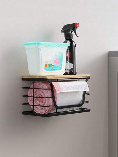 可堆叠式置物架 - 坚固耐用，提供稳定的多层储物空间，适合放置在台面上。非常适合存放垃圾袋、调味品和厨房用具。无需钻孔，轻松打造全新的家居储物空间。