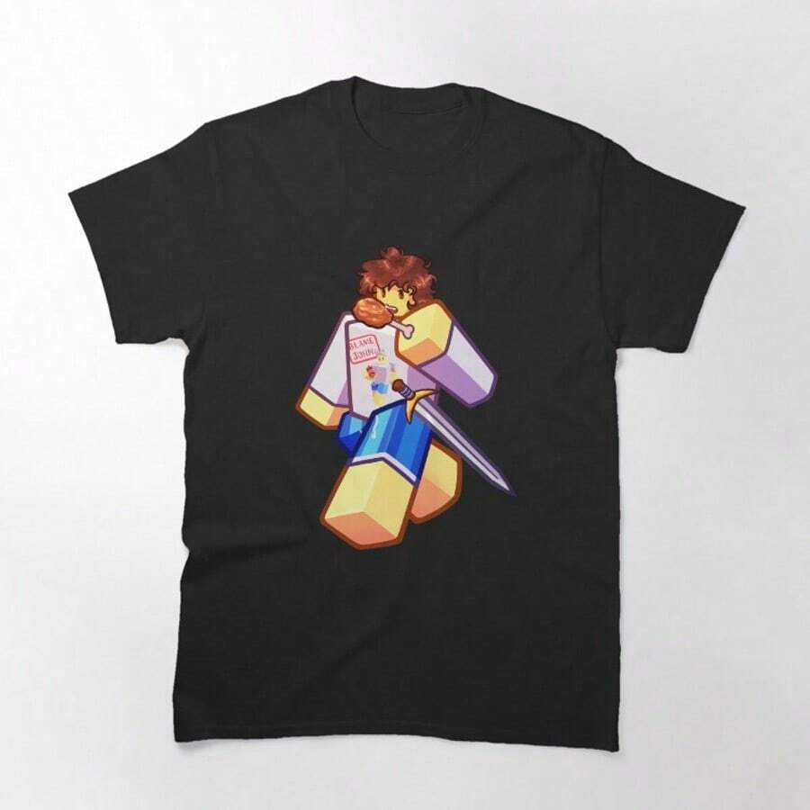 Shedletsky Walking _3 Classic T-Shirt 2026 New Style Short Sleeve Soft Cotton Casual Top Cute Robloxs Meme Streetwear Unisex Gift For Teens Men Women - Black - View 1