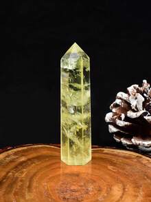 1 pieza Vara de cuarzo cristal natural amarillo citrino piedra de curación en forma de hexágono punta de vara de curación joyería - citrino - Ver 14