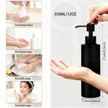 1 pieza Dispensador de jabón de acero inoxidable negro mate de 12 onzas, botella recargable con bomba manual, accesorio de baño, almacenamiento y organización de baño - Multicolor - Ver 12