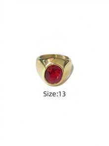 1枚极简男士戒指，简约设计，镶嵌锆石，316不锈钢材质，真空电镀工艺，防水，防褪色，低致敏性，适合休闲和商务场合佩戴。 - 金色 - 查看 33