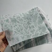 50/100 tấm vải voan màu xanh dương hoặc xanh lá cây trơn, thích hợp cho thiệp mời cưới kích thước 5"x7", thiệp mời tự làm, bìa voan tùy chỉnh, thiệp cưới, bìa voan. - Kiểu B - Xem 14