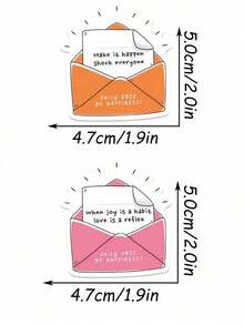 50pcs Daily Dose Of Happiness Sticker Aesthetic Cartoon Letter Decals For Kids Waterbottle Laptop Luggage Scrapbook Stationery Phone Fridge Waterproof Diy Decoration Sticker - 多色 - 查看 3