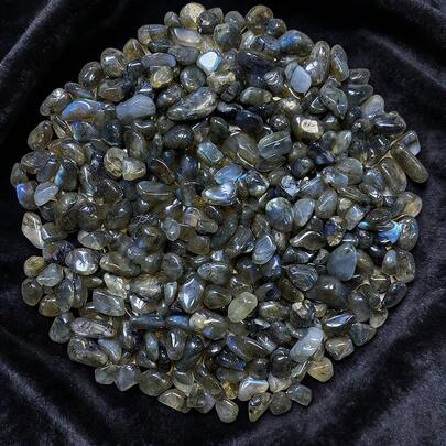 100克蓝色拉长石碎石，适用于花盆、花瓶填充物、水族箱装饰