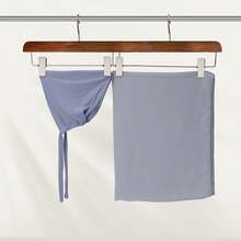 【非拼接款】莫代尔系带连帽衫和雪纺披肩两件套 - A - 查看 3