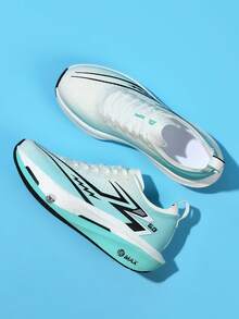 男士户外碳板运动鞋，竞赛跑鞋，训练跑鞋，半程马拉松跑鞋，速度跑鞋；女士运动鞋，田径比赛运动鞋，女士公路跑鞋，网眼透气鞋，耐磨、减震、防滑鞋底 - 白色 - 查看 4