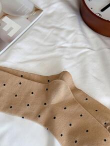 1双女士过膝袜，波点学院风修身显瘦袜，适合春夏穿着，可搭配裙子，百搭实用 - 彩色 - 查看 6