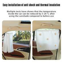 1pc Car Sunshade, Summer Curtain, Waffle, Summer Car Thermal Insulation Sunshade, Suction Cup Type Window Sunshade, Side Gear, Cartoon Fabric Comfortable Car Sunshade, Thermal Insulation Sunshade, Window Sunshade, Side Gear Car Window Shade - Waffle - View 7