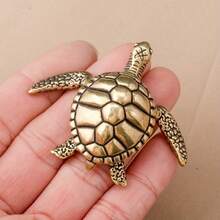 1/2 Handcrafted Pure Copper Tortoises, Bringing Good Luck - Multi-Purpose Decorations For Home, Office And Festivals, Christmas And Halloween Party Gifts, Brooches - 綠色的 - 查看 8