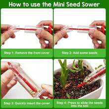 12-Hole Digger Seed Spreader,3 PiecesSowing Seeds Dispenser Set,Mini Seed Dispenser For Small Seeds, Handheld Seed Planter Tool Seed Dibber Multifunctional Spacer Gardening Tools - Default - View 9