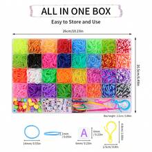 1 Pack/15 Compartments/18 Compartments/24 Compartments/40 Compartments Of Random Colored Elastic Band Bracelet Kit, Elastic Band Refill Loom Kit, Bracelet Making Elastic Band Kit, Weaving DIY Craft Gift Loom Kit - Random Color - View 3