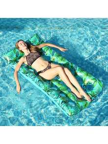 Võng nước bơm hơi 21 lỗ, ghế nằm nổi bằng PVC dành cho người lớn, thảm nổi in hình lá cây cho hồ bơi. - Nhiều màu - Xem 7