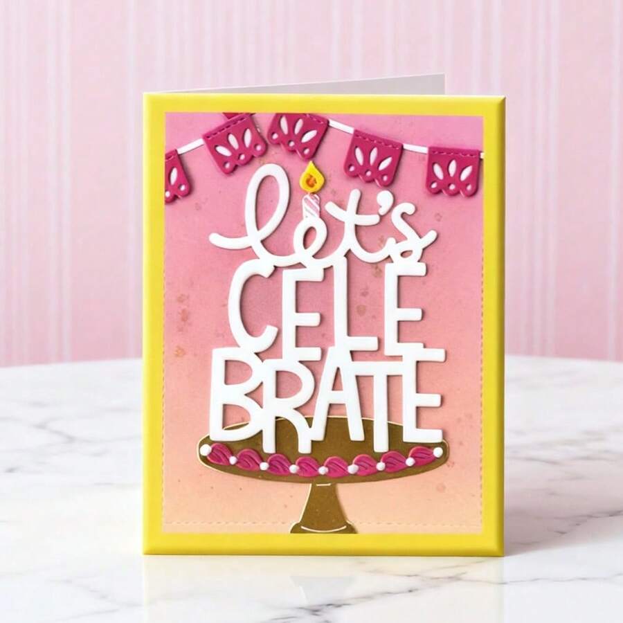 创意庆典丝带模具、DIY剪贴簿相册和压花模板、贺卡制作工具、卡片纸切割工艺品、礼品卡制作模板模切。 - 銀色 - 查看 1