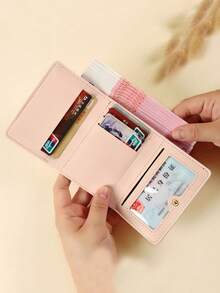 1 PC Butterfly Short And Cute Three-Fold Wallet With Multiple Functions, Wallet, ID Holder, And Card Pocket - Multicolor - View 6