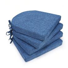 Cojín en forma de D, Cojín de silla de comedor de 2 pulgadas de grosor, lavable a máquina, cojín de asiento de silla de 16 pulgadas x 16 pulgadas, paquete de 4 - Multicolor - Ver 10