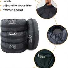 2 Pieces Of Black Tire Covers, Dust-Proof And Water-Resistant Tire Storage Bag. The 31-Inch Design Is A Universal Car Spare Tire Cover. Made Of Polyester Material, These Portable Bags Can Protect Your Wheels. - 2PC - View 2