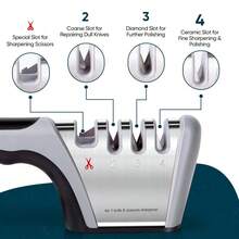 SOKANY 4-In-1 Multi-Function Knife Sharpener, 4-Slot Professional Sharpener, One-Touch Blade Repair, Fast & Efficient, Non-Slip Base, Suitable For Ceramic And Steel Knives & Scissors, Essential Kitchen Tool - Multicolor - View 6