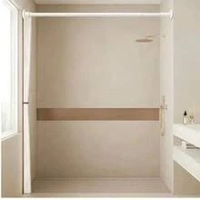 Foldable Bathroom Shower Curtain Set, Magnetic Waterproof Mildew-Resistant Cloth Curtain, Bathroom Divider For Wet And Dry Separation, No Drilling Required - Beige - View 4