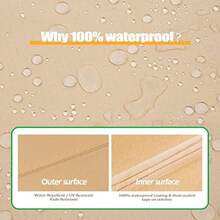 FandJ Outdoor - Funda de banco de 2 plazas impermeable antirayos UV resistente al agua para sofá de dos plazas 58 pulgadas de ancho x 35 pulgadas de profundidad x 35 pulgadas de alto - Café Beige - Ver 5