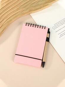 1pc Multi-Style Notebook Solid Color Flip-Top Memo Pad Mini Portable Pocket Notepad With Tear-Off Pages And Pen,Pocket Notebook, Small Notepad, Pocket Spiral Notebook, Solid-Color Upward-Flipping Notepad, Blank Inner Pages - Multicolor - View 9