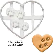 1pc Heart Paw Prints Cookie Cutter | Suitable For Icing, Cake Decoration, And Cookie Pressing - Perfect For Valentine'S Day, Essential Baking Supply, Plastic Material By ZIZI - White - View 5