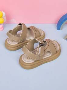 1 Đôi dép xăng đan đế bằng mềm mại, màu kaki dễ thương, kiểu dáng trẻ em, có khóa dán, đa năng, phù hợp cho bé trai và bé gái, thích hợp cho mùa xuân/hè. - Màu Khaki - Xem 3