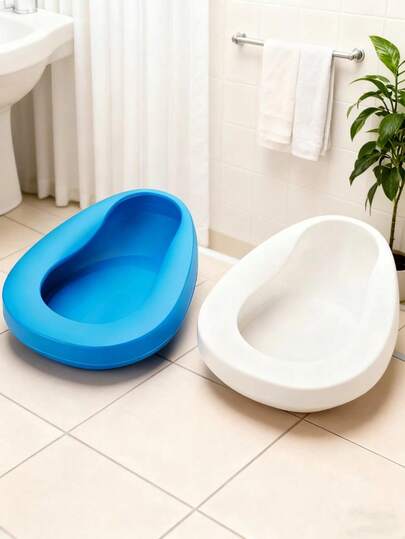 1Pc Thickened & Durable Bedpan, Ergonomic Design, For Bedridden Elderly, Unisex, High-Density PP Material Portable Toilet, Suitable For Postpartum Women, Easy To Clean