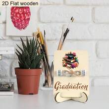 1 pieza Soporte de madera con forma de birrete de graduación de color rosa, para regalo de graduación, sobre para dinero, decoración de fiesta de graduación, regalo de graduación para hija, amiga, Clase de 2026, tarjeta de dinero para graduación con cordel, decoraciones de graduación para mesa - Temporada de graduación - Ver 8