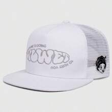 1 pieza Gorra de camión con patrones de dibujos animados entretejidos, con diseño de parte superior plana y estilo casual de uso diario - XY - Ver 7