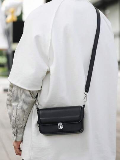 Unisex Minimalist Square Crossbody Bag, Ins Style Commuter Shoulder Bag, Suitable For Father's Day, Valentine's Day, Back To School Gifts