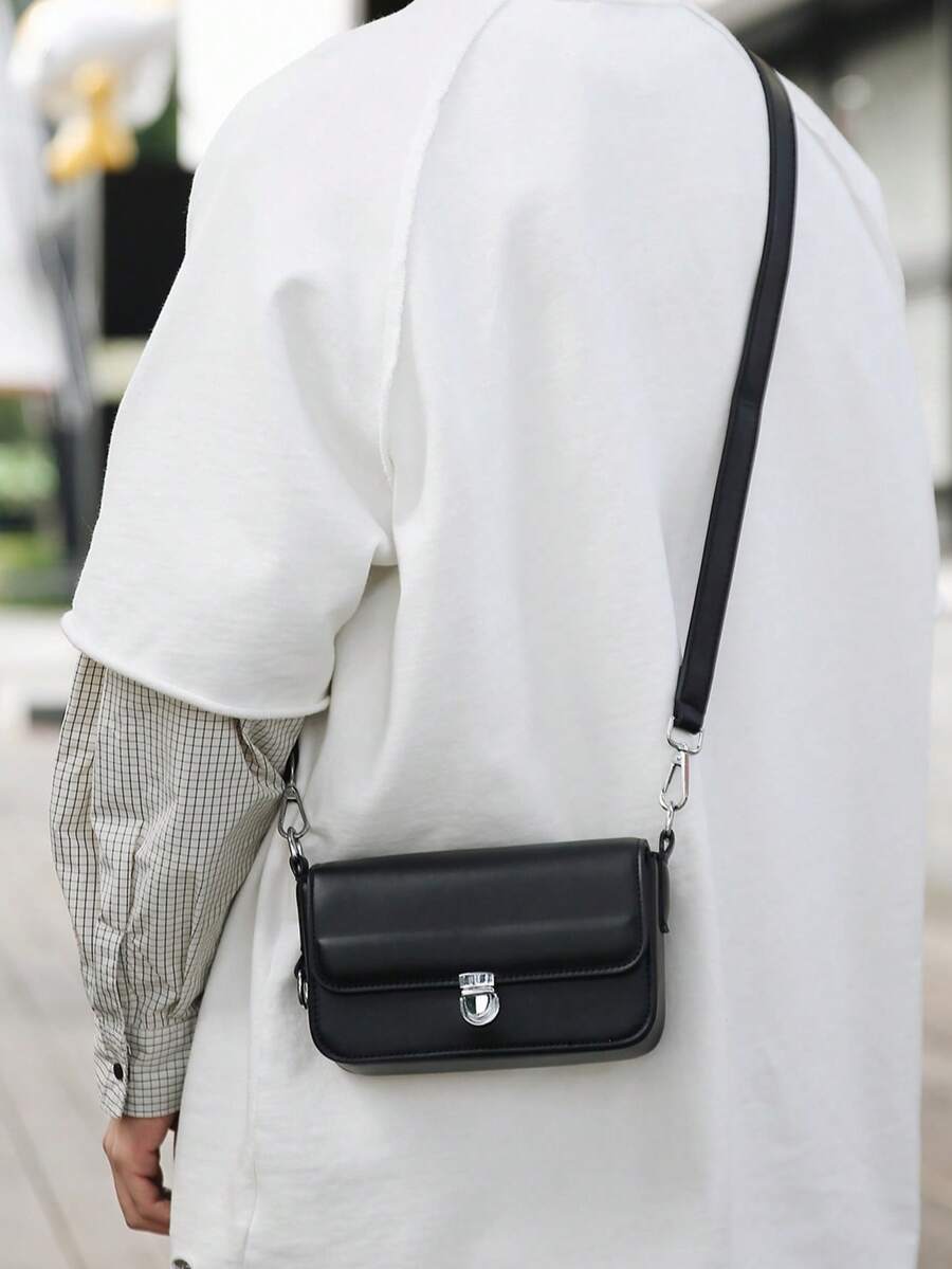 Unisex Minimalist Square Crossbody Bag, Ins Style Commuter Shoulder Bag, Suitable For Father's Day, Valentine's Day, Back To School Gifts - Multicolor - View 1