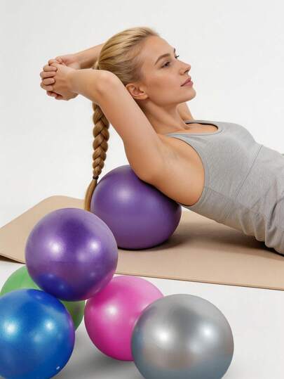 1pc Mini Pilates Ball, 9-Inch Yoga Ball, Exercise Ball, Small Fitness Ball, Ballet Ball, Suitable For Pilates, Yoga, Core Training, Balance, Stability, Stretching, Core Strength Training, Home Fitness Equipment, Suitable For Yoga, Pilates, Fitness, For Pelvic Floor Training, Fitness And Gym Workout, Exercise Equipment For Women, Fitness Accessories Inflatable Elastic Ball, Includes Inflation Straw And Plug