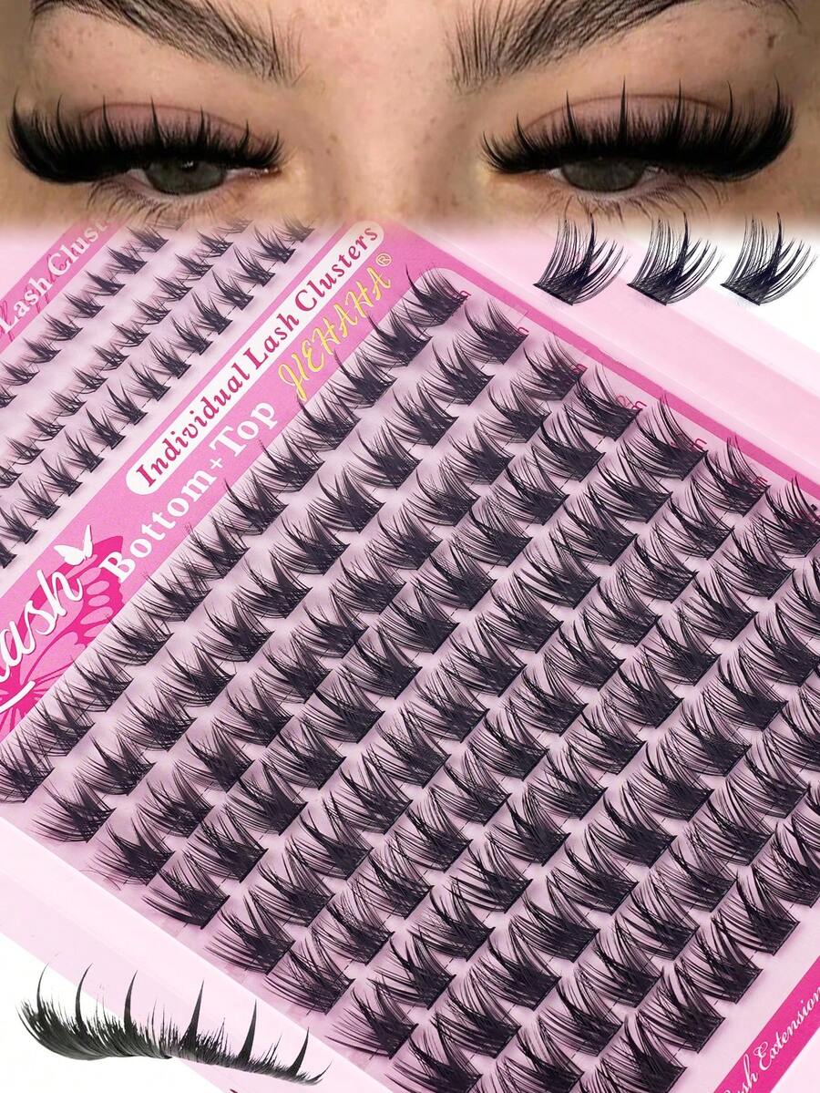 180 Stücke Flauschiges Wimpernverlängerungs-Set, enthält 5-7mm untere Wimpern & 8-16mm hochkapazitive breite -Wimpern, gemischte D-Krümmung, erzeugt natürliche, dichte, weiche, bequeme & leichte Kunstwimpern, langanhaltend & Wimpernbuch, geeignet für Alltag, Cosplay, Date & Party Make-up.
