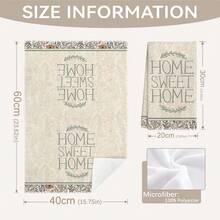 MEMNUN 2入組復古野花Home Sweet Home文字印花廚房毛巾 15.75*23.62in(40*60cm)/ 17.71*27.56in(45*70cm) 柔軟超細纖維材質 洗碗布 刷盤布 手巾 廚房浴室日常家居裝飾 適合廚房與餐廳裝飾 全季節適用 - 彩色 - 查看 4