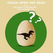 Bộ đồ chơi đào trứng khủng long (1/3/5 món ngẫu nhiên) (kèm bộ dụng cụ), thích hợp cho tiệc tùng, trò chơi đào trứng khủng long bất ngờ, sách hướng dẫn và thẻ nhận dạng khủng long, STEM cổ sinh vật học, bộ quà tặng hoạt động khoa học vui nhộn. - Xem 7