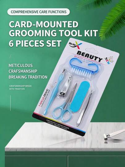 Nail Set - Stainless Steel Nail Care Set - Professional Ingrown Nail Trimmer Beauty Tools - Nail Set And Toe Nail Clippers - Thick Nail Clippers, Dead Skin Removal Household Tools Nail Clippers, Nail Shaping Set, Three-Color Absorption Card Pack