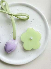 珍珠花朵韩版ins风手机支架，创意简约桌面可伸缩贴纸支架 - 彩色 - 查看 11