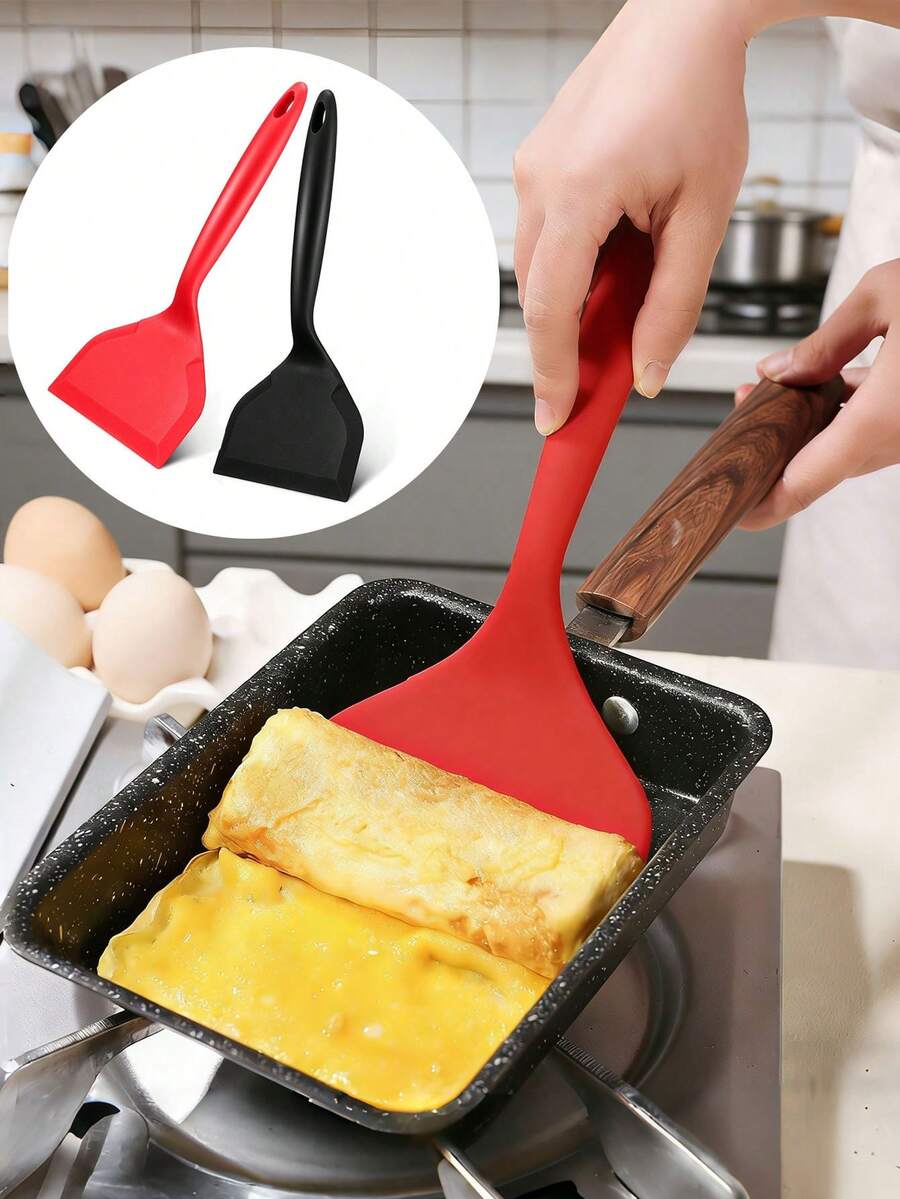 1 cái xẻng silicon dùng để lật bánh kếp, lật trứng, lật bít tết, xẻng lật trứng, xẻng lật đa năng chống dính dùng trong nhà bếp, xẻng lật bánh kếp - Nhiều màu - Xem 1