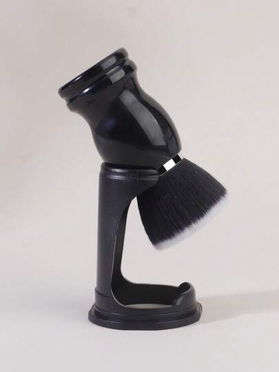 1 Beard Handle Foundation Brush+Brush Holder Nylon Hair Repair Brush Resin Handle Facial Makeup Brush Desktop Storage Rack Combination Set, Suitable For Daily Makeup.