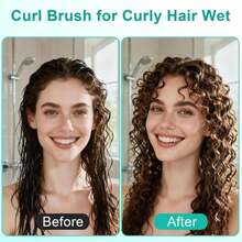 Curly Hair Brush, Curl Defining Brush With Soft Boar Bristles Detangling Tangled Glides, Wide-Teeth Design Effortlessly Shaping &Amp; Defining Curls, Curling Definer For Wet &Amp; Dry Hair (Green) - Màu sắcG - Xem 4