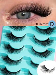 5对猫眼假睫毛，仿貂毛假睫毛，自然纤长，浓密柔软，打造纤长美睫效果 - 查看 1