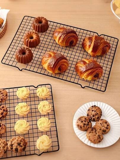 Black Non-Stick Drying Rack, Baking Tool, Kitchen Storage Rack, Bread Cooling Rack, Cookies, Food Cooling Rack