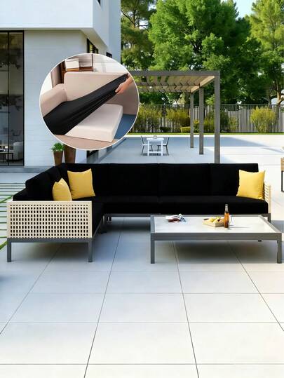 1個 無地ミルクシルク ソファシートクッションカバー、高弾性 防塵 洗える ソファカバー 通年使用可、パティオ、ガーデン、様々な場面に適しています、セットではなく個別販売