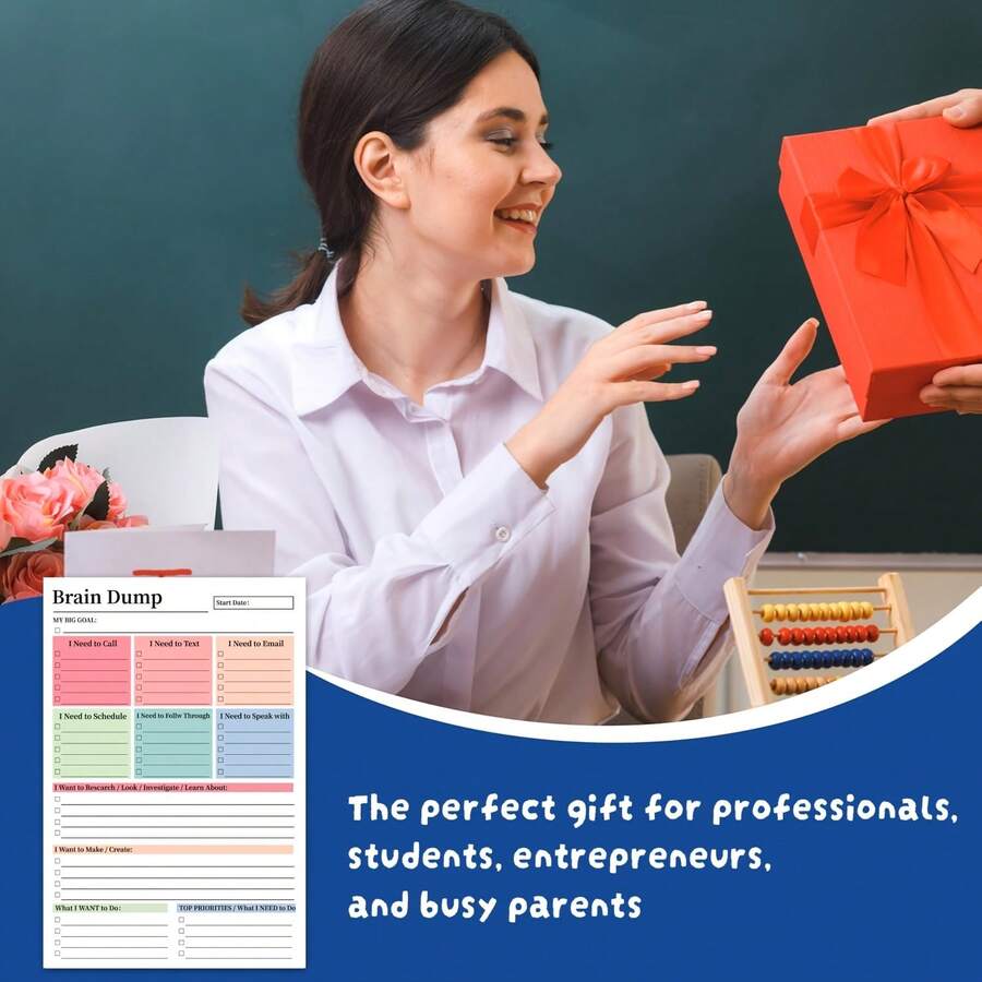 1/2 Tear-Off To-Do List Notebook | A5 Daily Planner, High-Performance Planning Notebook, Minimalist Notebook Planning Tool, With Date Planning Pages, Smooth Paper