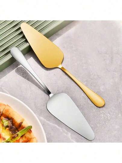 Bộ 1/2 dụng cụ cắt bánh bằng thép không gỉ - Lưỡi răng cưa giúp cắt dễ dàng - Tay cầm tiện dụng - Thích hợp cho việc nướng bánh, cắt phô mai, pizza, sinh nhật - Tiếp xúc với thực phẩm