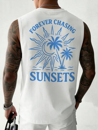  Fractyr 男士时尚休闲运动健身街头风无袖T恤 | 英文元素印花 | 精致设计 | 春夏必备单品 | 简约百搭风格，适合旅行度假 | 复古百搭，易于穿着 | 纯棉舒适 | 送朋友的最佳礼物 | 展现独特个性