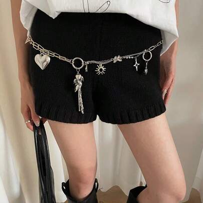 Waterdrop-Style Waist Chain For Women To Complement Dresses, A Slimming Metal Chain Belt For The Waist, A Ladies' Waistband Decoration, And A Decorative Fine Belt For Trousers, Suitable For All Occasions.